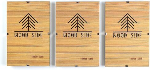 إطارات صور بمشبك زجاجي من WOOD SIDE ORBIS مقاس 5x7 - عبوة من 3 قطع، إطارات صور شفافة مصنوعة يدويًا in Saudi Arabia