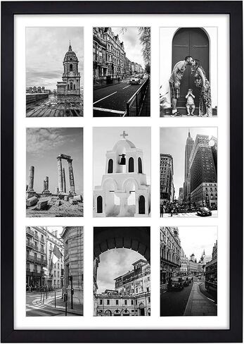 Golden State Art، 13.6x19.7 خشب أسود غير لامع 9 فتحات لإطار صورة مجمعة 4 × 6 in Saudi Arabia