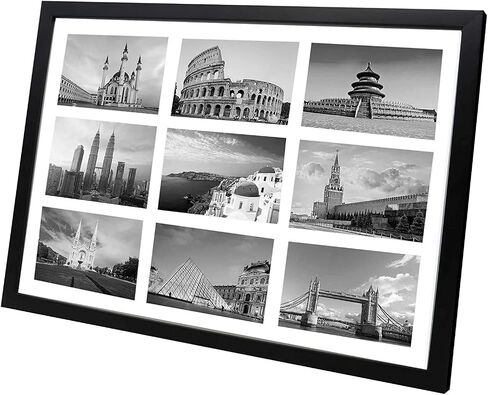 Golden State Art، 13.6x19.7 خشب أسود غير لامع 9 فتحات لإطار صورة مجمعة 4 × 6 in Saudi Arabia