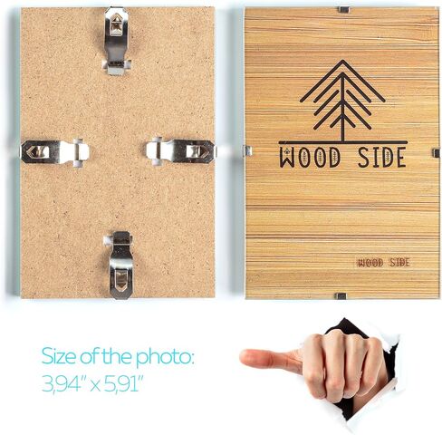 إطارات صور بمشبك زجاجي من WOOD SIDE ORBIS مقاس 5x7 - عبوة من 3 قطع، إطارات صور شفافة مصنوعة يدويًا in Saudi Arabia