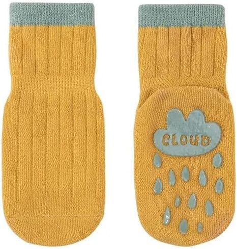 Zurie Non slip Baby/Toddler socks with grip,Girls/Boys, Anti-slip, Anti-skid, Ultra soft, Breathable Cotton for 6-12 months -5 Pairs, Grey, Olive, Green, Pink,mustard, 6-1T in Kuwait