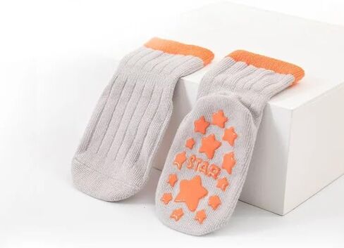 Zurie Non slip Baby/Toddler socks with grip,Girls/Boys, Anti-slip, Anti-skid, Ultra soft, Breathable Cotton for 6-12 months -5 Pairs, Grey, Olive, Green, Pink,mustard, 6-1T in Kuwait
