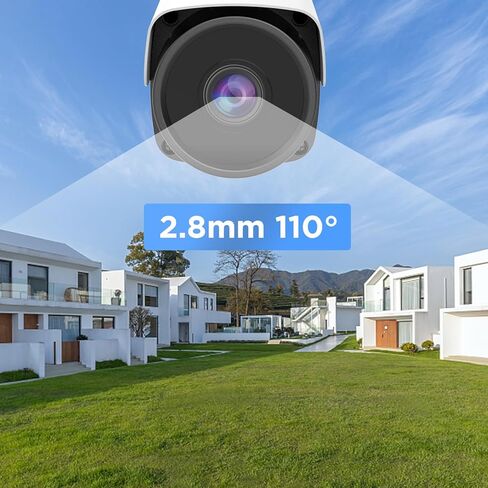 كاميرا PANOOB Security POE للأماكن الخارجية، كاميرا IP للمراقبة السلكية بدقة 6 ميجابكسل مع كشف الإنسان/المركبة، زاوية واسعة 110 درجة، ميكروفون/صوت، IP67 مقاومة للطقس، رؤية ليلية بالأشعة تحت الحمراء 100 قدم، PB37A-6M in Kuwait