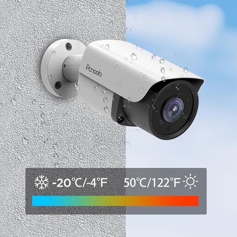 كاميرا PANOOB Security POE للأماكن الخارجية، كاميرا IP للمراقبة السلكية بدقة 6 ميجابكسل مع كشف الإنسان/المركبة، زاوية واسعة 110 درجة، ميكروفون/صوت، IP67 مقاومة للطقس، رؤية ليلية بالأشعة تحت الحمراء 100 قدم، PB37A-6M in Kuwait