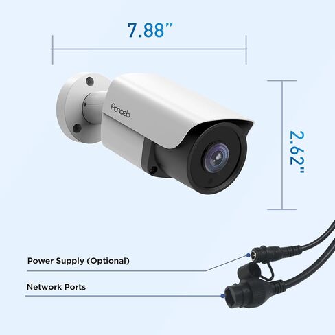 كاميرا PANOOB Security POE للأماكن الخارجية، كاميرا IP للمراقبة السلكية بدقة 6 ميجابكسل مع كشف الإنسان/المركبة، زاوية واسعة 110 درجة، ميكروفون/صوت، IP67 مقاومة للطقس، رؤية ليلية بالأشعة تحت الحمراء 100 قدم، PB37A-6M in Kuwait