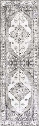 سجادة NuLOOM Gladys عداء رفيعة للغاية قابلة للغسل في الغسالة، مقاس 2' 6'' x 8'، رمادي فاتح in Saudi Arabia