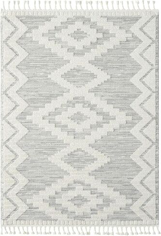 مجموعة LUXE WEAVERS Ibiza 8067 سجادة منطقة هندسية جنوبية غربية زرقاء 5×7 in Kuwait
