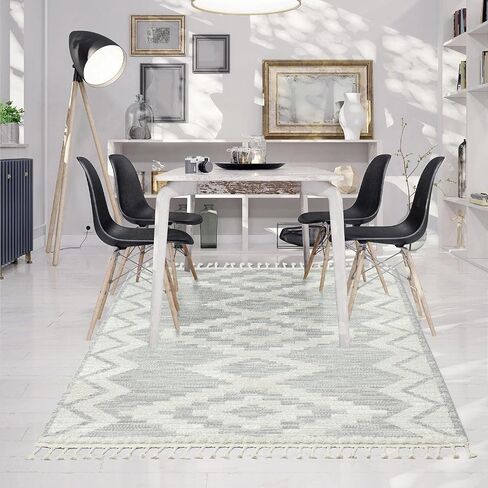 مجموعة LUXE WEAVERS Ibiza 8067 سجادة منطقة هندسية جنوبية غربية زرقاء 5×7 in Kuwait