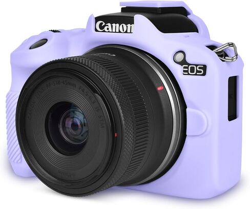 Rieibi EOSR50 EOS R50 Case, Soft Silicone Protective Case for Canon EOS R50 EOSR50 Vlogging Camera, Lightweight EOS R50 Camera Case Cover Grip Body Skin - Light Pink in Saudi Arabia