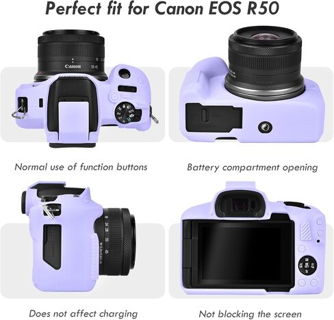Rieibi EOSR50 EOS R50 Case, Soft Silicone Protective Case for Canon EOS R50 EOSR50 Vlogging Camera, Lightweight EOS R50 Camera Case Cover Grip Body Skin - Light Pink in Saudi Arabia