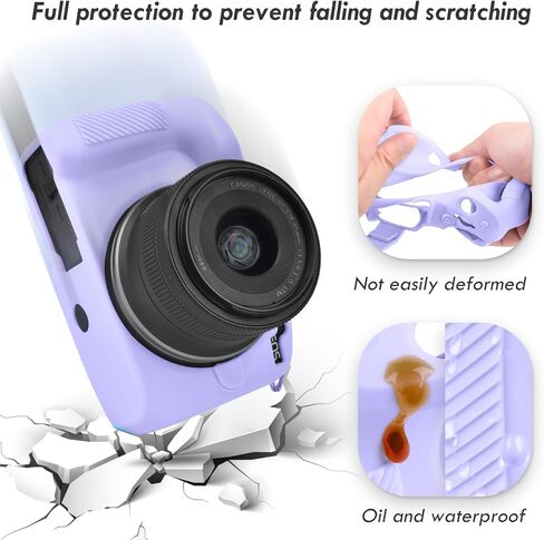 Rieibi EOSR50 EOS R50 Case, Soft Silicone Protective Case for Canon EOS R50 EOSR50 Vlogging Camera, Lightweight EOS R50 Camera Case Cover Grip Body Skin - Light Pink in Saudi Arabia