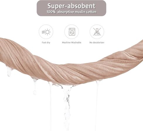 Lulu moon Baby Muslin Bibs - 100% Cotton for Teething Drooling Girls Boys, 8 Pack in Kuwait