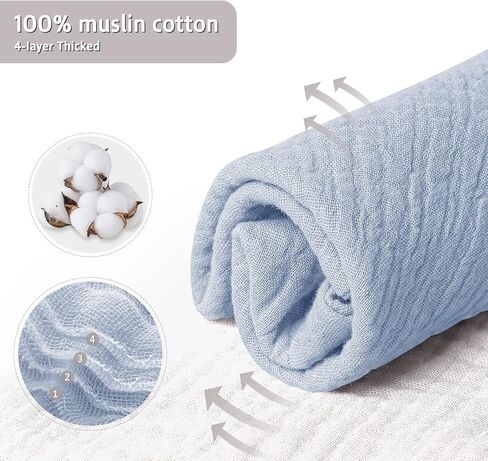 Lulu moon Baby Muslin Bibs - 100% Cotton for Teething Drooling Girls Boys, 8 Pack in Kuwait