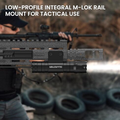 مصباح سلاح Guarditer M104 1200 لومن متوافق مع سكة ​​M-Lok، مصباح يدوي تكتيكي قابل لإعادة الشحن مع مفتاح ضغط ولوحة تثبيت مثبتة على البندقية in Kuwait