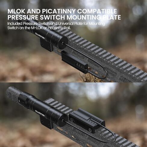 مصباح سلاح Guarditer M104 1200 لومن متوافق مع سكة ​​M-Lok، مصباح يدوي تكتيكي قابل لإعادة الشحن مع مفتاح ضغط ولوحة تثبيت مثبتة على البندقية in Kuwait
