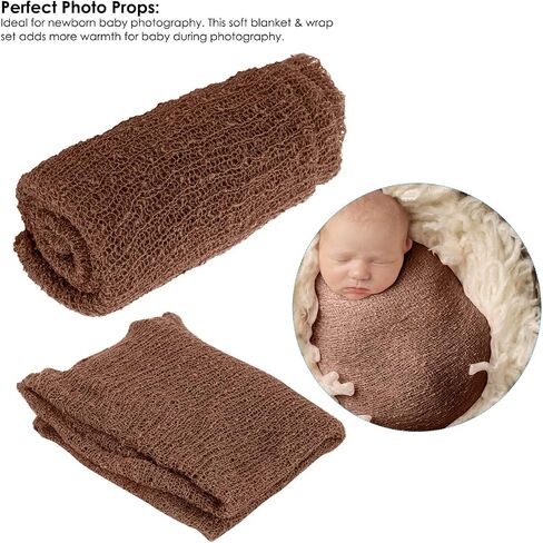 Queen.Y Baby Newborn Photography Props,2Pcs Baby Photo Props Newborn Wraps Photography Blanket Mat for Baby Boys and Girls in Saudi Arabia