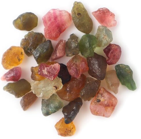 حجر التورمالين الخام الطبيعي المتعدد، بلورات خشنة فضفاضة، DIY - مستلزمات صناعة المجوهرات، تغليف الأسلاك - التدحرج، مجموعة كبيرة بالجملة من الريكي - حجر الويكا الشاكرا العلاجي in Kuwait