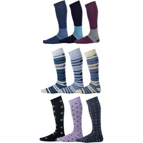 Pierre Henry Over the Calf Socks for Men (9 pairs) | Colorful Funky Dress Socks | Cotton made over the calf dress socks in Kuwait