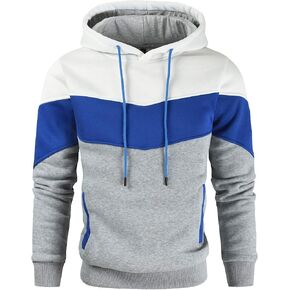 Gesean Men's Novelty Color Block Pullover Fleece Hoodie Casual Sweatshirt in Kuwait