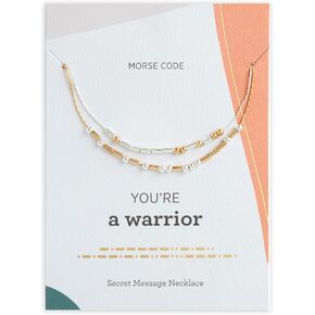 DEMDACO Morse Code Silver Gold Tone You're Strong Kind Blessed One Size Brass Fashion Necklace in Kuwait