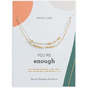 قلادة DEMDACO Morse Code فضية وذهبية اللون، أنت قوي ومبارك بمقاس واحد من النحاس in Kuwait