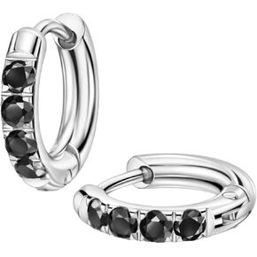 316L Surgical Stainless Steel Huggie Hoop Earrings 10G 12G 14G 8-20mm Cartilage Lobe Earrings 14G Piercing Jewelry Surgical Steel Huggie Hoop Earrings Stainless Steel Cubic Zirconia Hoop Earrings 8 mm