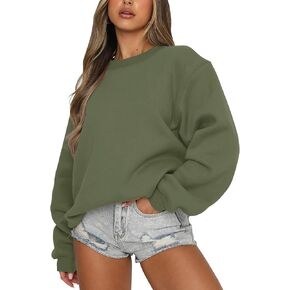Fanway&EC Women's Long Sleeve Sweatshirt Casual Crewneck Oversized Pullover Hoodies Fall Tops