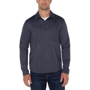 Liverpool Men's Petite Knit Button Up Shirt