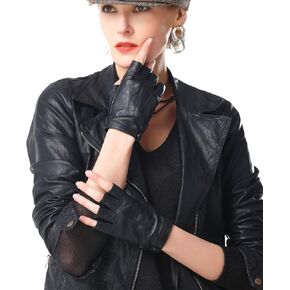 NappaNovum Women's Half Finger Leather with Silk Lining Performance Cycling Driving Gloves in Kuwait