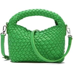 حقيبة كتف نسائية من الجلد المضفر من LEMONEYE بحزام قابل للفصل مصنوعة يدويًا حقيبة ساعي صغيرة كاجوال in Kuwait