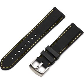 Benchmark Quick Release Silicone Watch Band - Rubber Watch Straps for Men & Women - Choice of Color & Width - 18mm, 20mm, 22mm or 24mm
