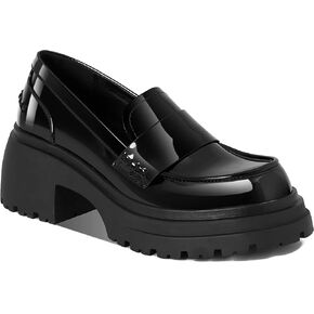 MeiLuSi أحذية بدون كعب للنساء منصة أحذية لوفر بمقدمة مستديرة وكعب مكتنز أحذية أكسفورد سهلة الارتداء in Kuwait