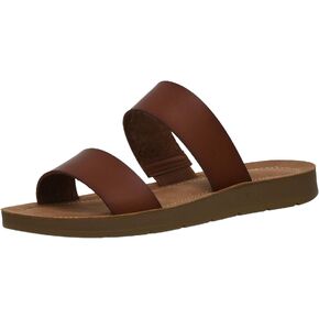 CUSHIONAIRE Women's Imelda 2 band slide sandal +Memory Foam