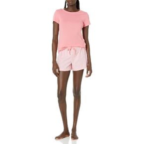 Amazon Essentials Women's Poplin Short and Sleep Tee Set