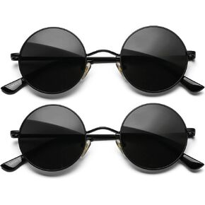 AIEYEZO Round Lennon Glasses Round Polarized Sunglasses for Women Men Small Circle Sunnies
