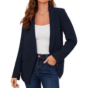 ZHENWEI بليزرات عمل كاجوال للسيدات مفتوحة من الأمام وأكمام طويلة للنساء، عصرية عصرية بمقاس نحيف مع جيوب وبطانة in Kuwait