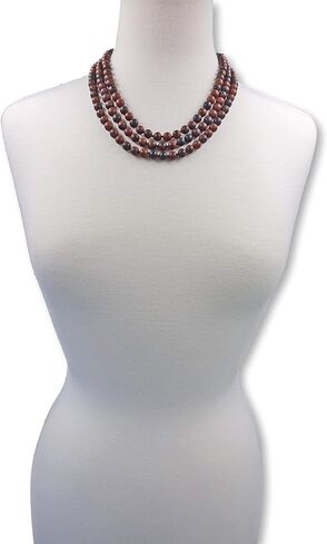 MGR MY GEMS ROCK! 8 مللي متر 60 بوصة ماتي النهاية حقيقية شبه الكريمة حجر لا نهاية لها إنفينيتي أوبرا طول اليد مطرز مالا شقرا طويلة أو متعددة ستراند متعددة التفاف قلادة للنساء أو الرجال. in Kuwait