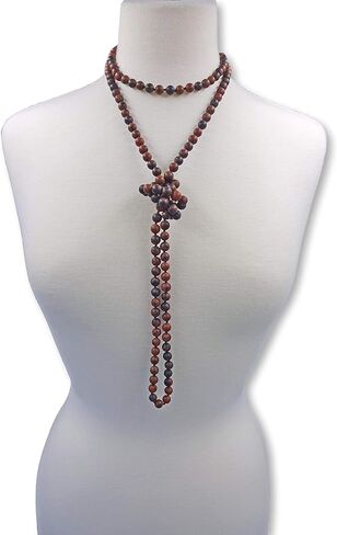 MGR MY GEMS ROCK! 8 مللي متر 60 بوصة ماتي النهاية حقيقية شبه الكريمة حجر لا نهاية لها إنفينيتي أوبرا طول اليد مطرز مالا شقرا طويلة أو متعددة ستراند متعددة التفاف قلادة للنساء أو الرجال. in Kuwait