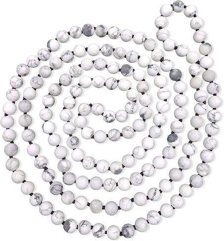 MGR MY GEMS ROCK! 8MM 60 Inch Matte-Finish Genuine Semi-Precious Stone Endless Infinity Opera Length Hand Beaded Mala Chakra Long OR Multi-Strand Multi-wrap Necklace for Women or Men. in Kuwait