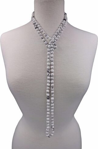 MGR MY GEMS ROCK! 8MM 60 Inch Matte-Finish Genuine Semi-Precious Stone Endless Infinity Opera Length Hand Beaded Mala Chakra Long OR Multi-Strand Multi-wrap Necklace for Women or Men. in Kuwait