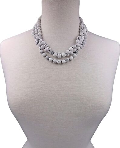 MGR MY GEMS ROCK! 8MM 60 Inch Matte-Finish Genuine Semi-Precious Stone Endless Infinity Opera Length Hand Beaded Mala Chakra Long OR Multi-Strand Multi-wrap Necklace for Women or Men. in Kuwait