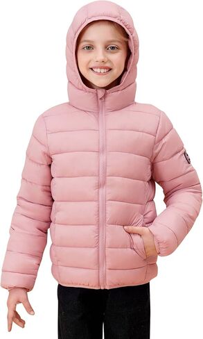 SOLOCOTE Boys Winter Coats Lightweight Water-Resistant Windproof Packable Hooded Down Like Padding Jacket 4-12 Years in Kuwait