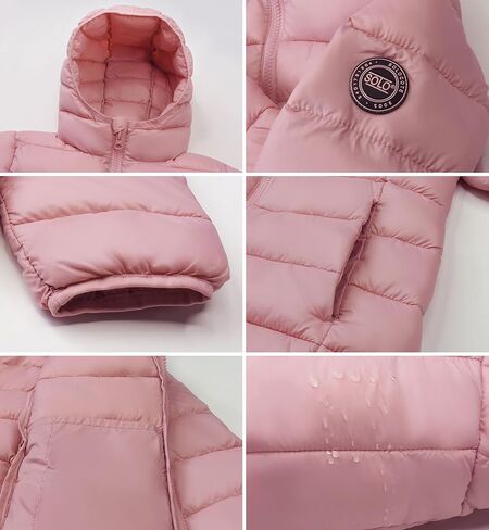 SOLOCOTE Boys Winter Coats Lightweight Water-Resistant Windproof Packable Hooded Down Like Padding Jacket 4-12 Years in Kuwait