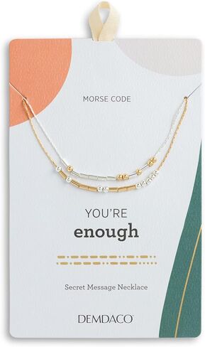 قلادة DEMDACO Morse Code فضية وذهبية اللون، أنت قوي ومبارك بمقاس واحد من النحاس in Kuwait