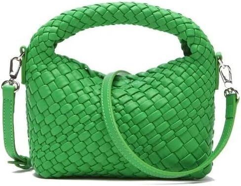 حقيبة كتف نسائية من الجلد المضفر من LEMONEYE بحزام قابل للفصل مصنوعة يدويًا حقيبة ساعي صغيرة كاجوال in Kuwait