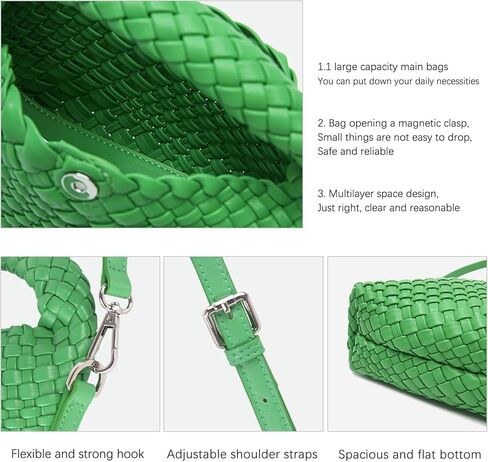 حقيبة كتف نسائية من الجلد المضفر من LEMONEYE بحزام قابل للفصل مصنوعة يدويًا حقيبة ساعي صغيرة كاجوال in Kuwait