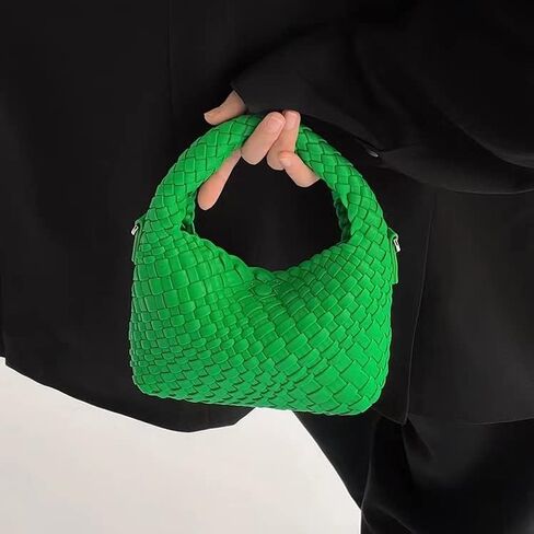 حقيبة كتف نسائية من الجلد المضفر من LEMONEYE بحزام قابل للفصل مصنوعة يدويًا حقيبة ساعي صغيرة كاجوال in Kuwait