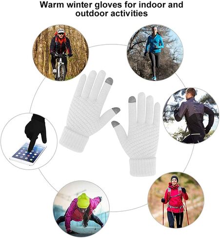 Muryobao Women Winter Warm Touch Screen Gloves Knitted Soft Elastic Thick Gloves for Clod Weather in Kuwait