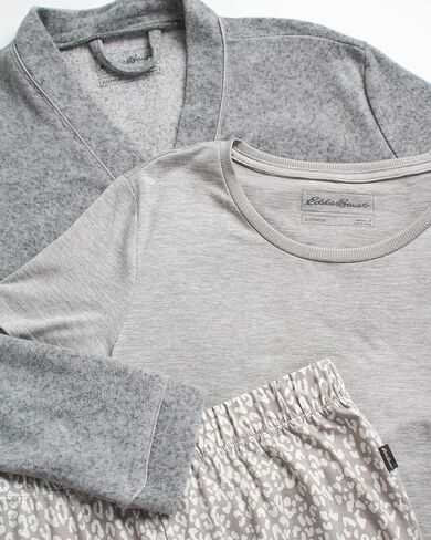 Eddie Bauer Women’s Pajama Set – 3 Piece Sleepwear Set - Bathrobe, T-Shirt, and Lounge Pants Set for Women (S-XXL) in Kuwait