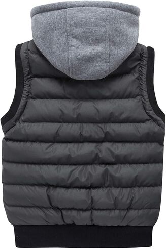 wantdo Boys' Puffer Winter Vest Hooded Water-Resistant Fleece-Lined Sleeveless Jacket Warm in Kuwait